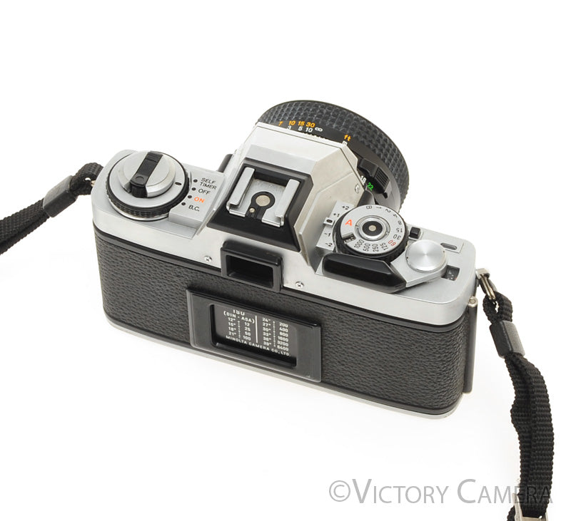 Minolta XG1 Chrome 35mm Camera w/ MD 50mm f1.7 Lens -Good Seals- [EXC+]