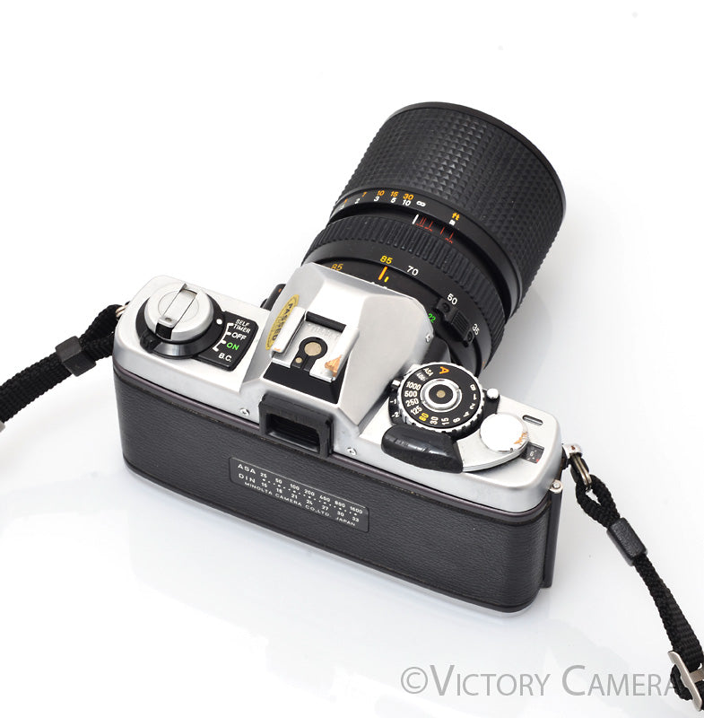 Minolta XG1 Chrome 35mm Camera w/ MD 28-85mm f3.5-4.5 Lens [EXC]