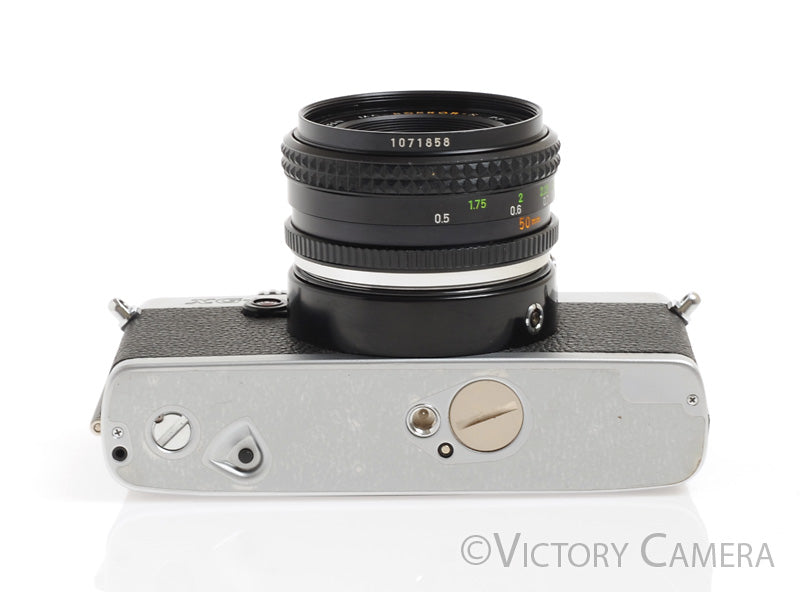 Minolta XG-1 XG1 Chrome 35mm Camera w/ Rokkor 50mm f2 Lens -New Seals- - Victory Camera
