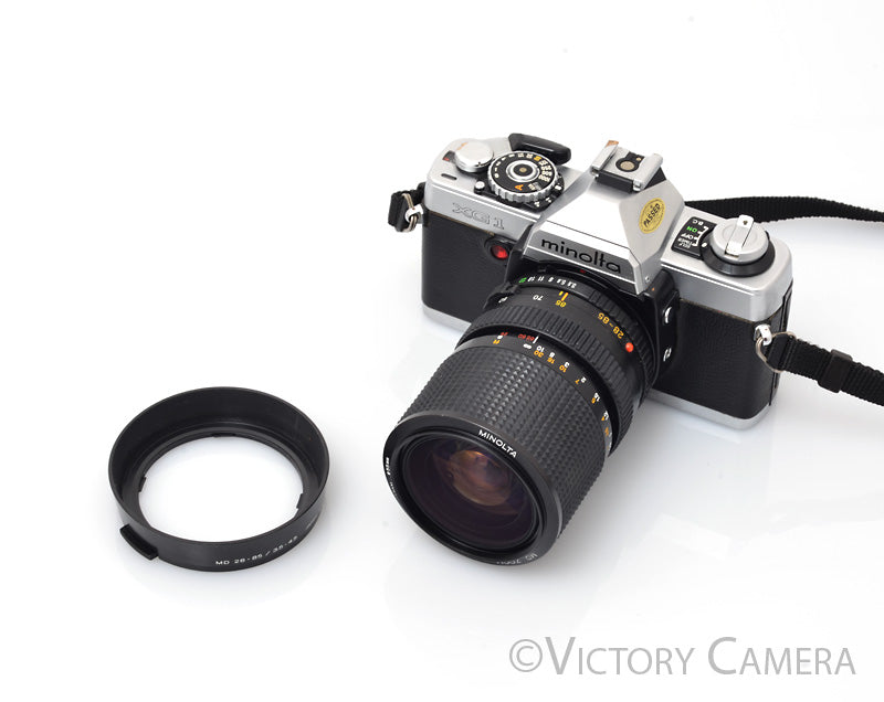 Minolta XG1 Chrome 35mm Camera w/ MD 28-85mm f3.5-4.5 Lens [EXC]
