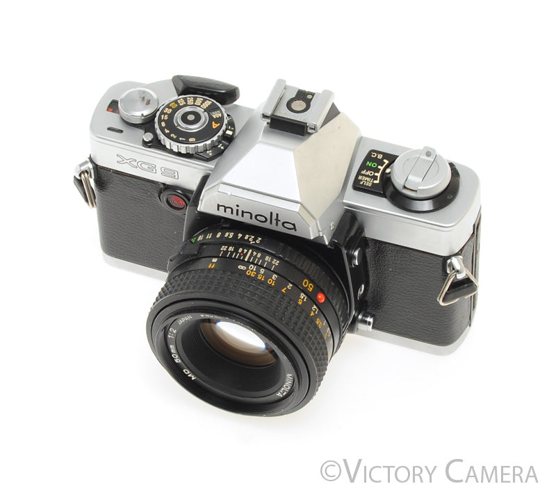 Minolta XG9 Chrome 35mm Camera w/ 50mm f2 Lens -New Seals- [EXC-] - Victory Camera