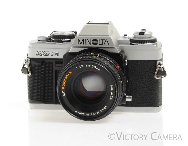Minolta XG-M Chrome SLR Film Camera w/ 50mm f1.7 Lens -New Seals- [EXC+] - Victory Camera
