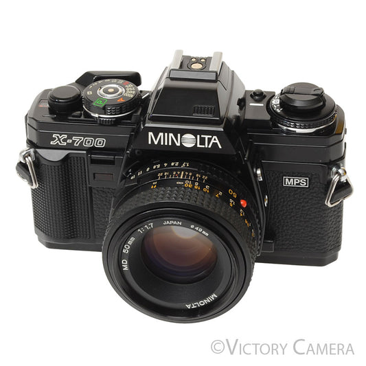 Minolta X-700 X700 Black 35mm SLR Film Camera w/ 50mm f1.7 Lens  [EXC+] - Victory Camera