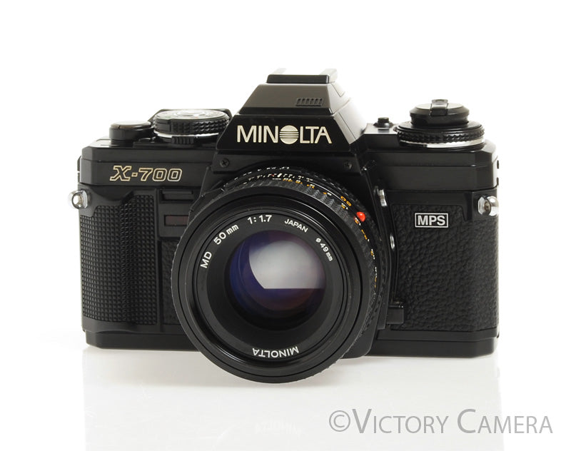 Minolta X-700 X700 Black SLR Film Camera w/ 50mm f1.7 Lens -New Seals-