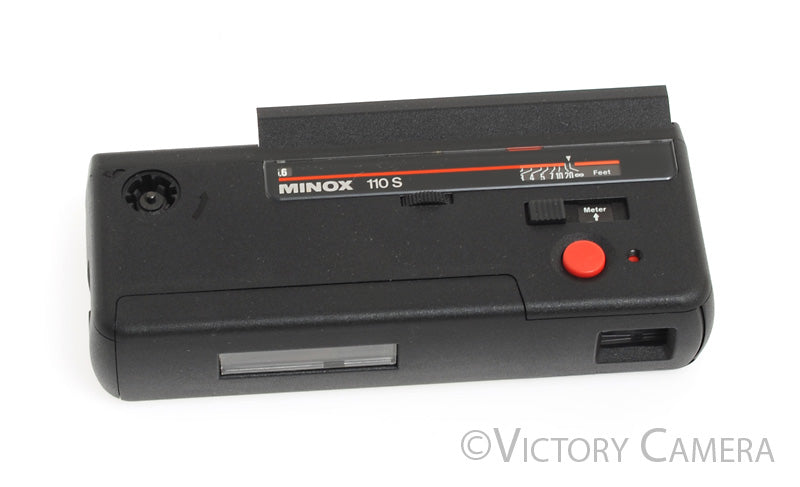 Minox 110s Black Subminiature Spy Camera w/ 25mm f2.8 Lens -Clean but Jammed- - Victory Camera