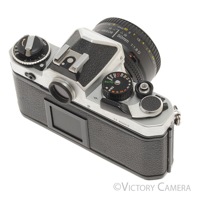 Nikon FE Chrome 35mm Film Camera 50mm F1.8 Lens [EXC] - Victory Camera