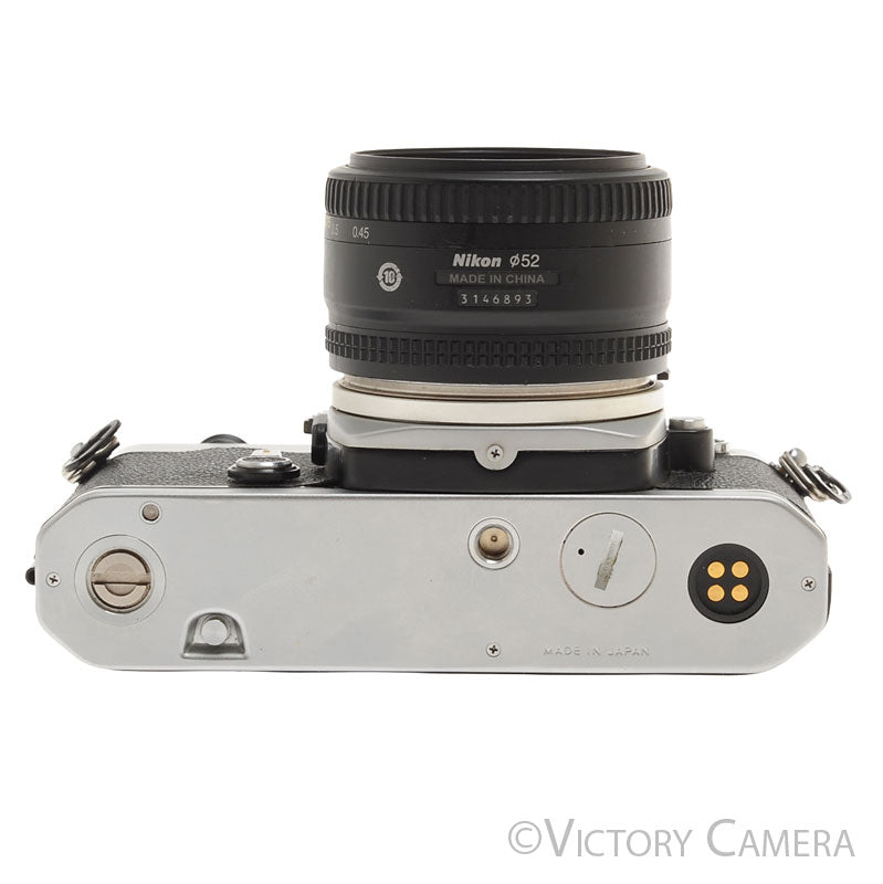 Nikon FE Chrome 35mm Film Camera 50mm F1.8 Lens [EXC] - Victory Camera