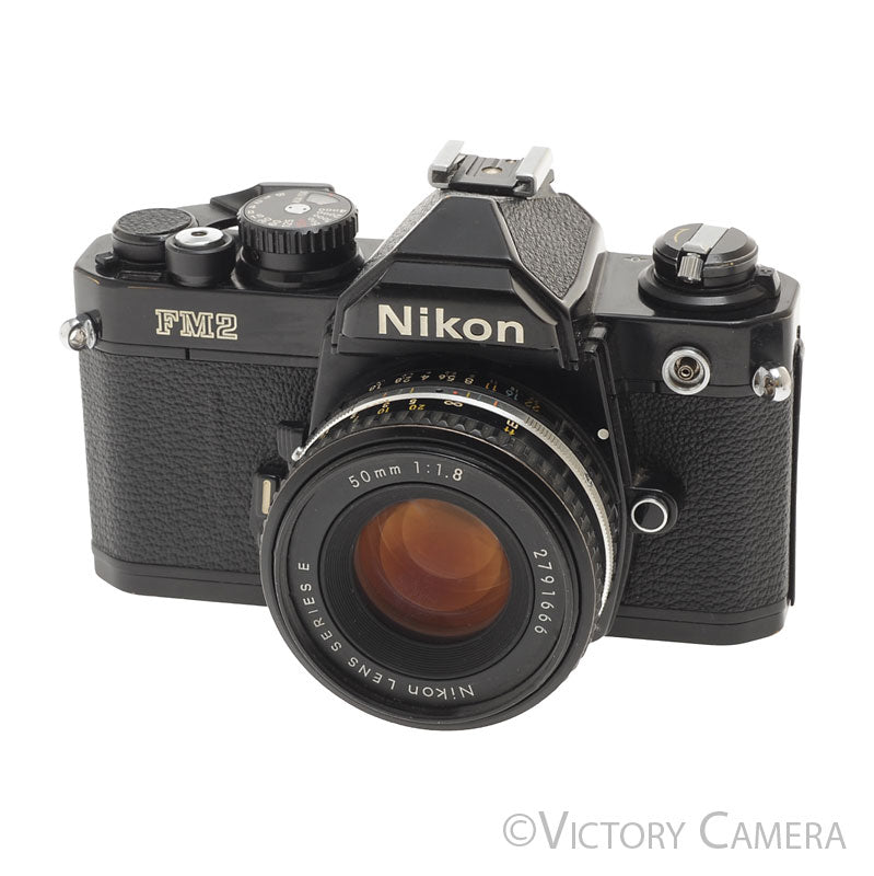 Nikon FM2-N FM2N 35mm Black Film SLR w Nikon 50mm f1.8 Series E Lens [EXC-] - Victory Camera