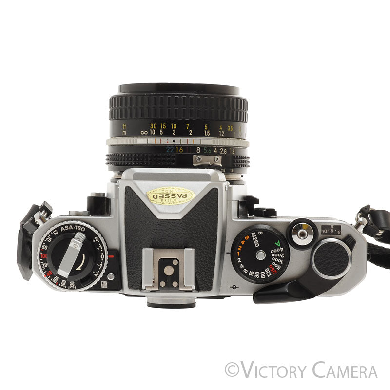 Nikon FE-2 FE2 Chrome 35mm Camera with 50mm f1.8 AI Lens [EXC] - Victory Camera