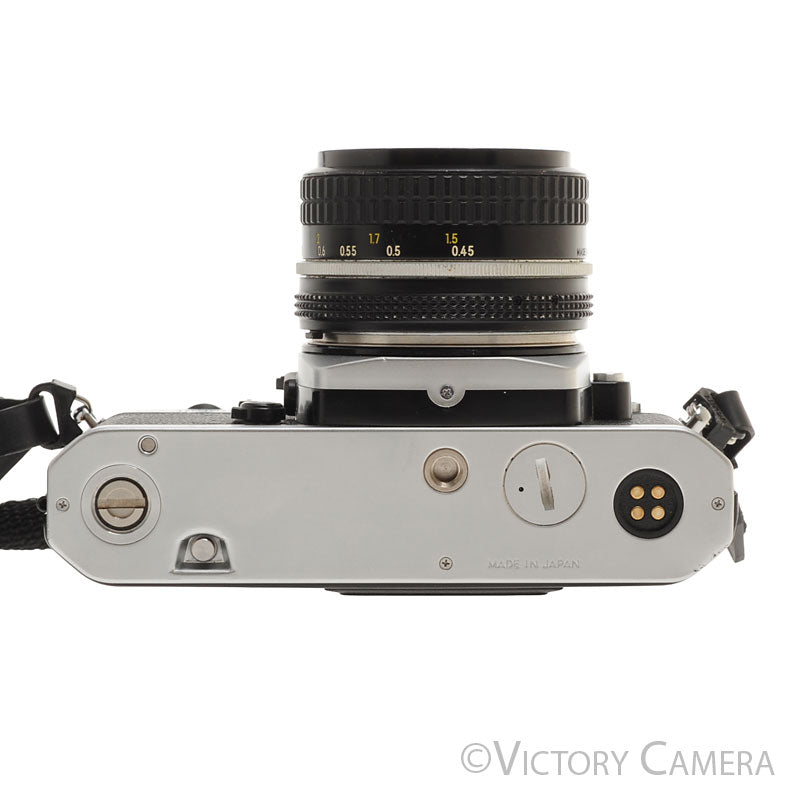 Nikon FE-2 FE2 Chrome 35mm Camera with 50mm f1.8 AI Lens [EXC] - Victory Camera