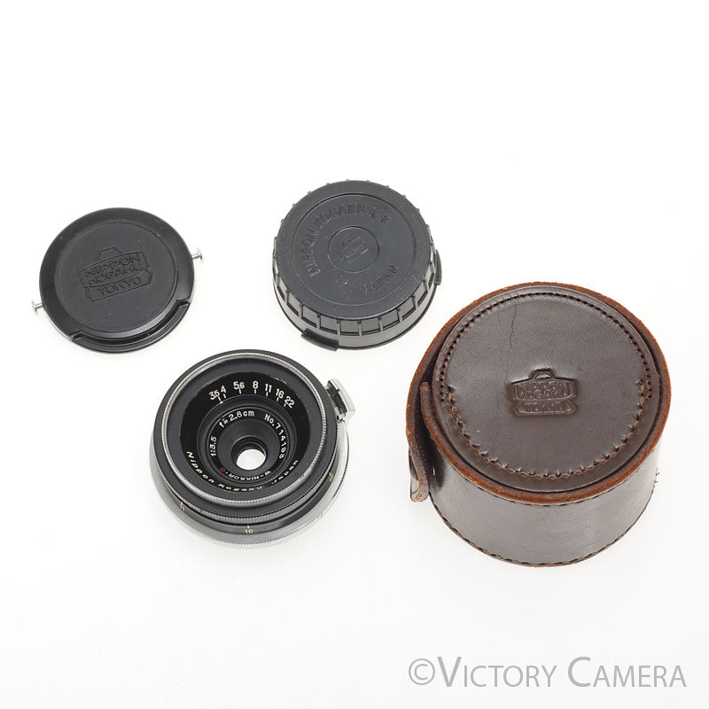 Nippon Kogaku W-Nikkor.C 2.8cm 28mm f3.5 Black Nikon S Lens  [EXC+] - Victory Camera
