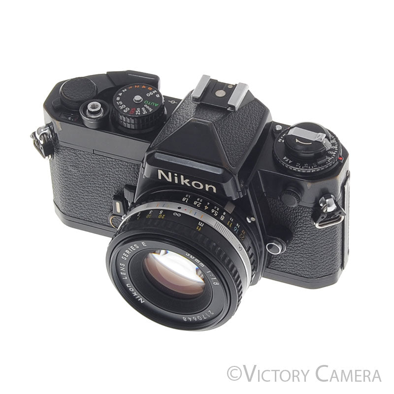 Nikon FE Black 35mm Film Camera with 50mm f1.8 AI-S Lens [EXC] - Victory Camera