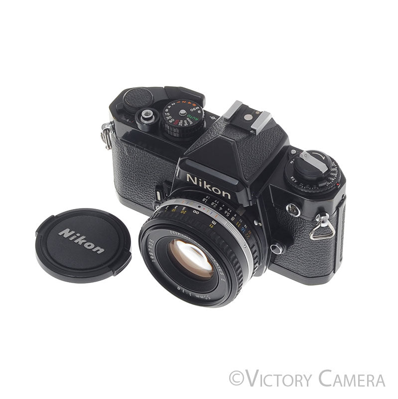 Nikon FE Black 35mm Film Camera with 50mm f1.8 AI-S Lens [EXC+] - Victory Camera