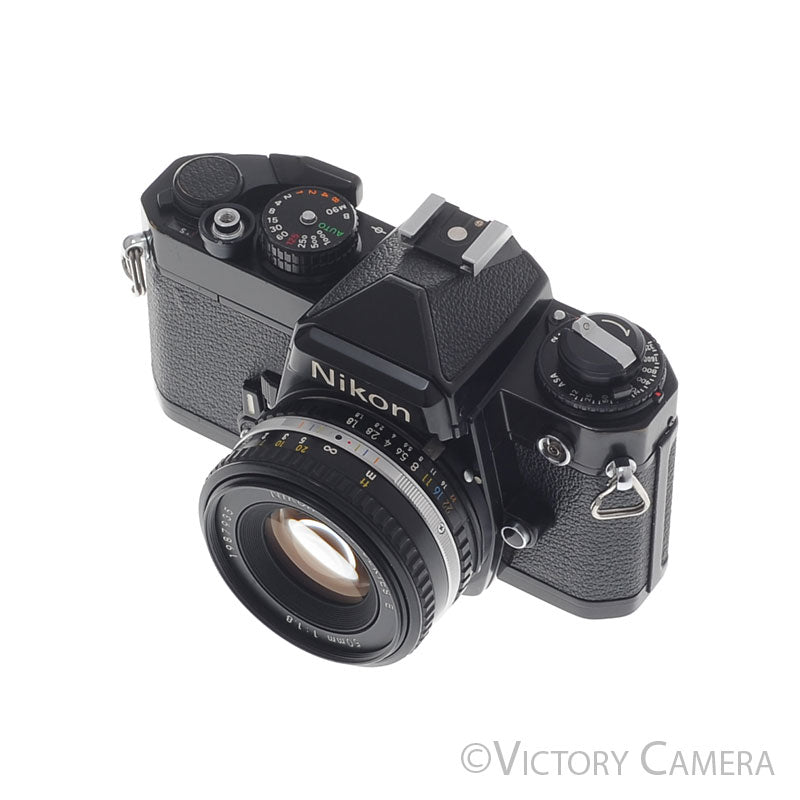Nikon FE Black 35mm Film Camera with 50mm f1.8 AI-S Lens [EXC+] - Victory Camera