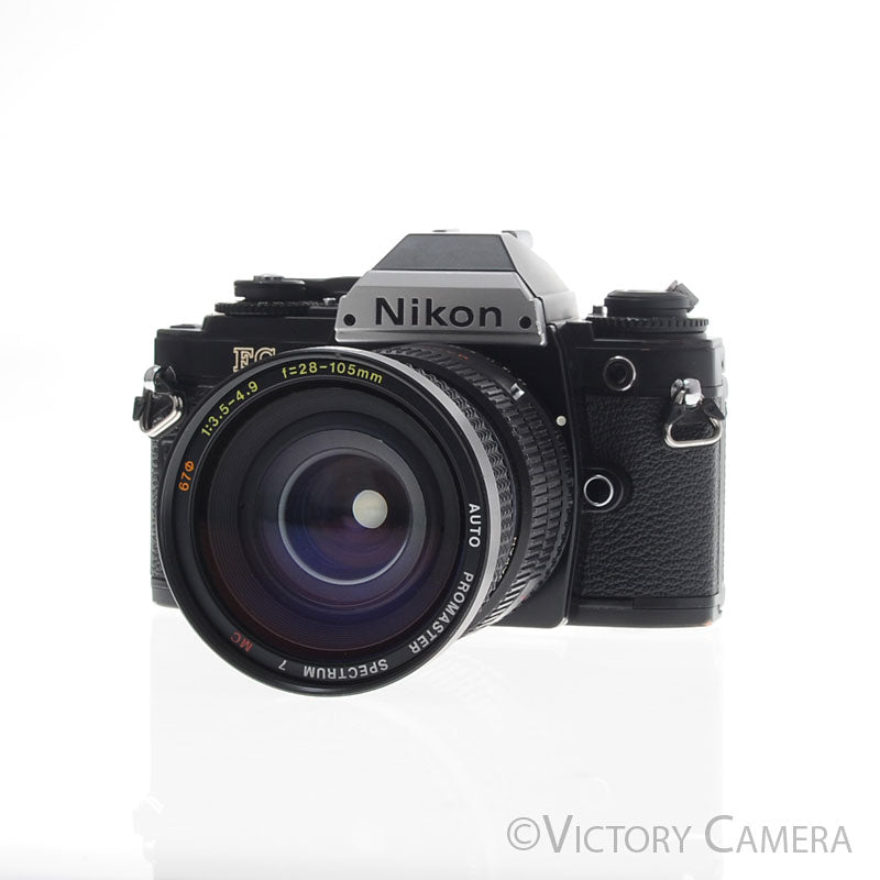 Nikon FG "Panda" 35mm Camera w/ 28-105mm Zoom Lens [EXC-] - Victory Camera