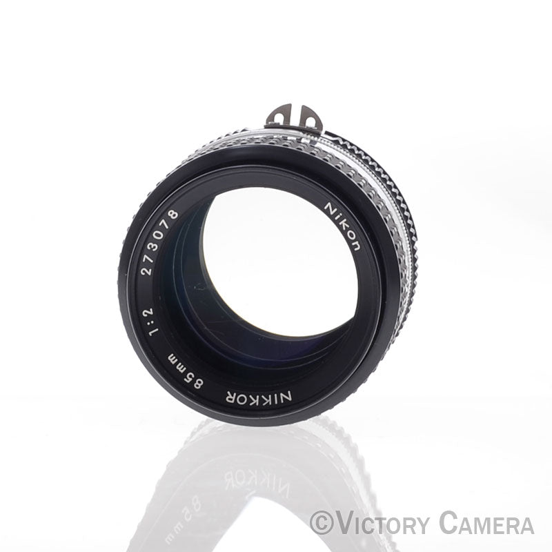 Nikon Nikkor 85mm f2 AI-S Manual Focus Portrait Lens w/ Shade  [EXC-] - Victory Camera