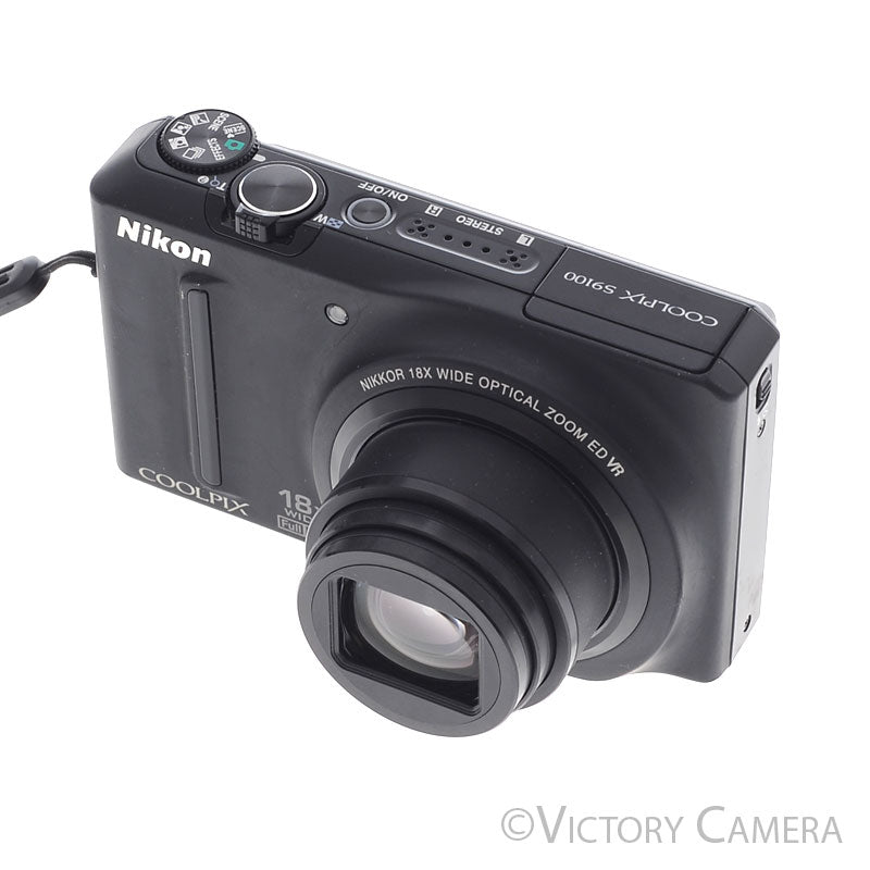 Nikon CoolPix S9100 Black 12.1Mp Digital Point & Shoot Camera [EXC+]