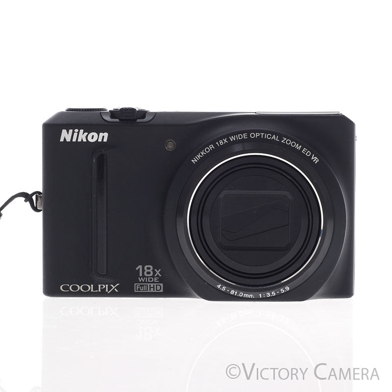 Nikon CoolPix S9100 Black 12.1Mp Digital Point & Shoot Camera [EXC+]