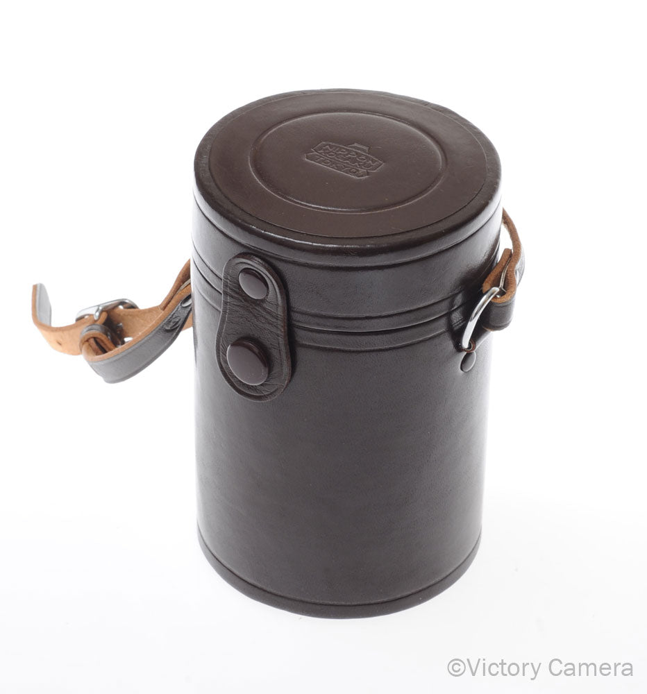 Nikon Nippon Kogaku 4" Brown Leather Lens Case [EXC-] - Victory Camera