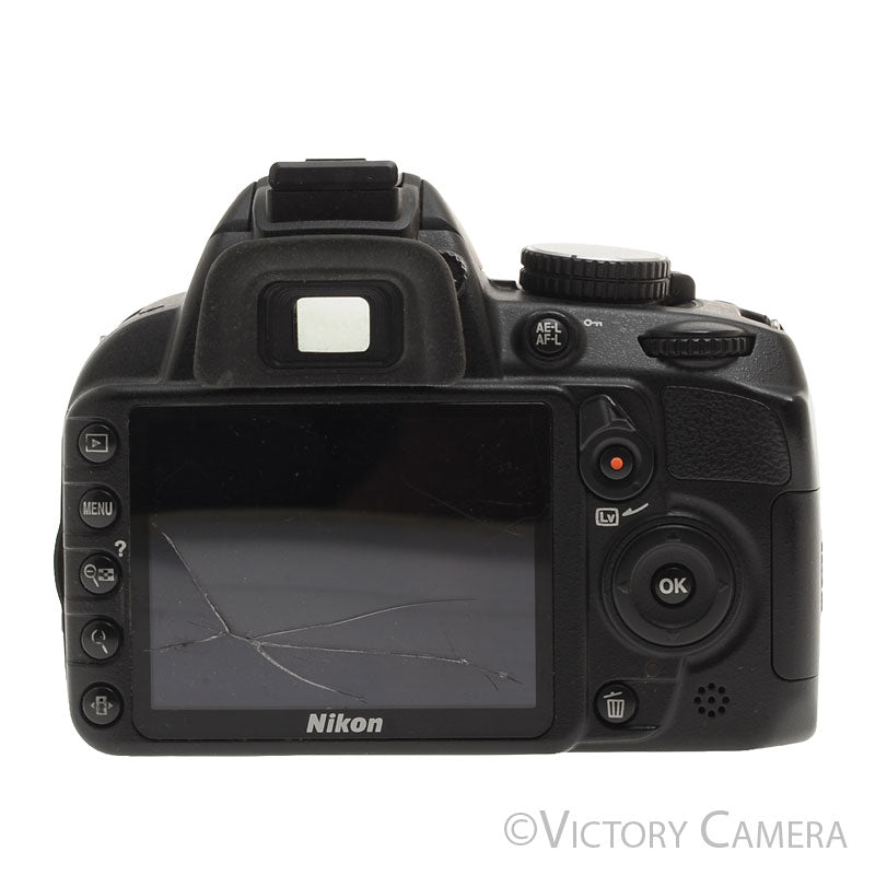 Nikon D3100 14.2MP Digital Camera Body -Cracked LCD- [BAR] - Victory Camera