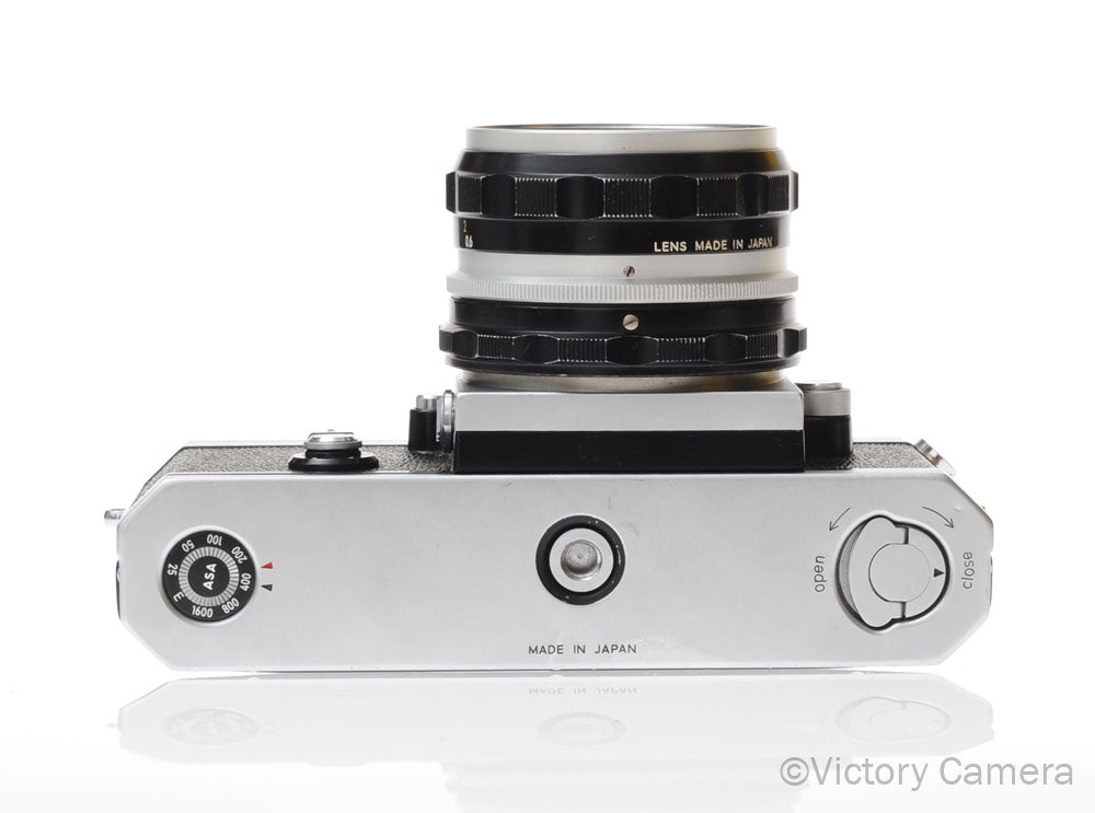 Nikon F Chrome 35mm SLR Camera w/ 50mm f2 Lens, Eye Level Finder [EXC] - Victory Camera
