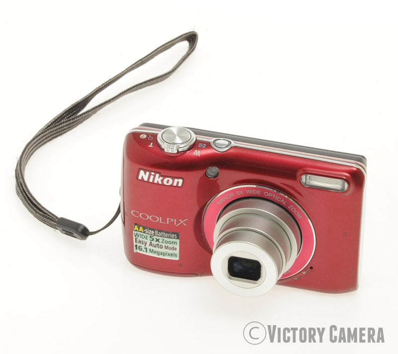 Nikon CoolPix L26 16.1MP Red Digital Point & Shoot Camera [EXC-] - Victory Camera