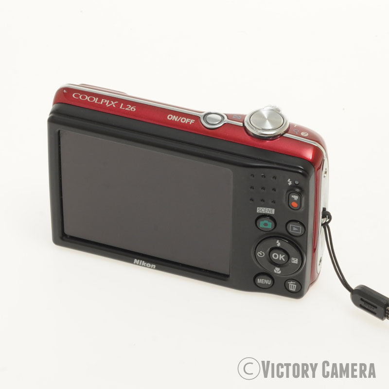 Nikon CoolPix L26 16.1MP Red Digital Point & Shoot Camera [EXC-]
