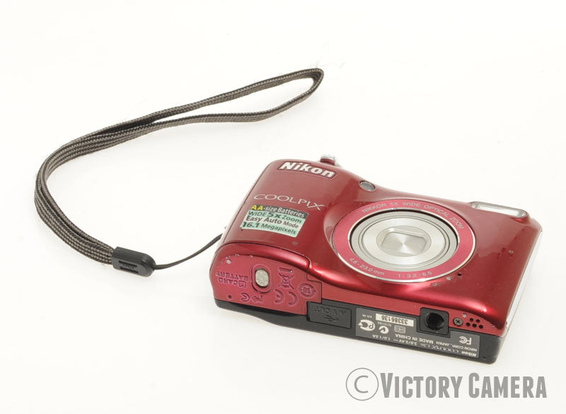 Nikon CoolPix L26 16.1MP Red Digital Point & Shoot Camera [EXC-] - Victory Camera