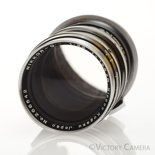Nikon Nikkor-Q.C 13.5cm 135mm f3.5 S Mount Rangefinder Lens w/ Shade [EXC]