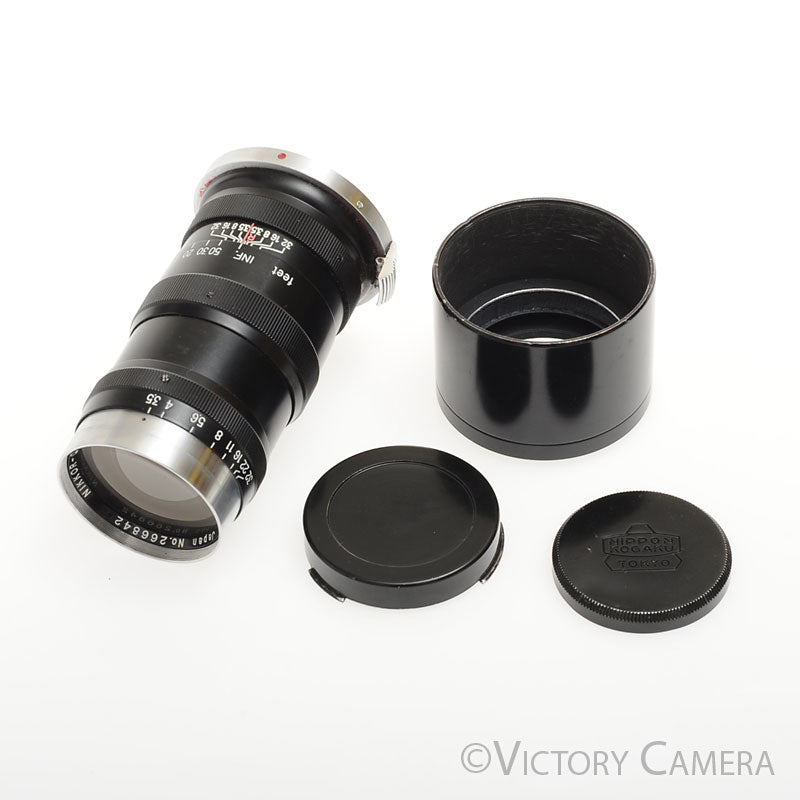 Nikon Nikkor-Q.C 13.5cm 135mm f3.5 S Mount Rangefinder Lens w/ Shade [EXC] - Victory Camera