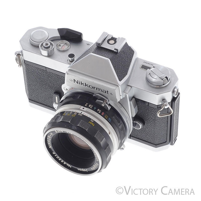 Nikon Nikkormat FT2 Chrome 35mm SLR w/ 50mm f2 Prime Lens [EXC]