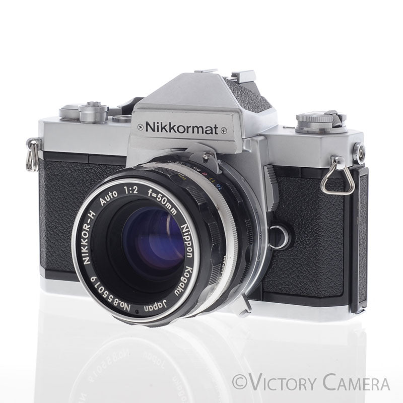 Nikon Nikkormat FT2 Chrome 35mm SLR w/ 50mm f2 Prime Lens [EXC]