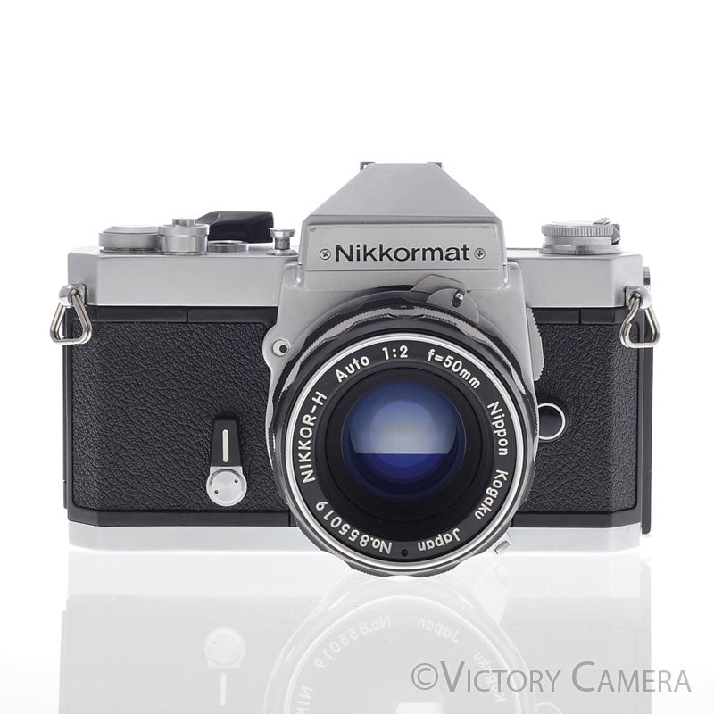 Nikon Nikkormat FT2 Chrome 35mm SLR w/ 50mm f2 Prime Lens [EXC]