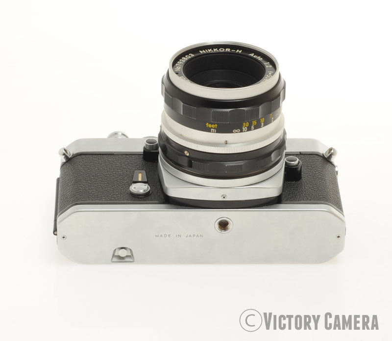 Nikon Nikkormat EL Chrome 35mm Camera w/ 50mm f2 Lens -New Seals-  [EXC-]