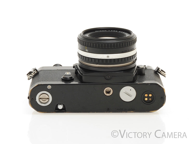 Nikon FE Black 35mm Film SLR Camera 50mm f1.8 Lens -New Seals- [EXC] - Victory Camera