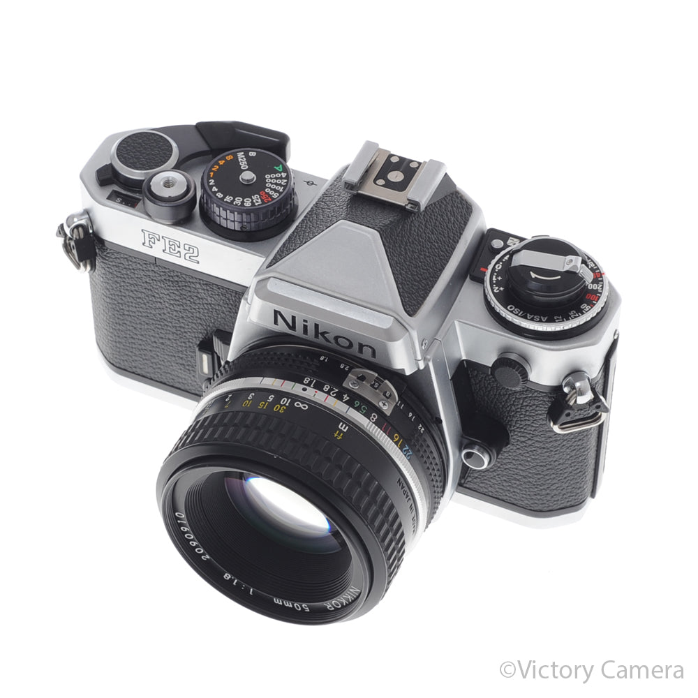 Nikon FE-2 FE2 Black 35mm Camera with 50mm f1.8 AI-s Lens [EXC+] image 2