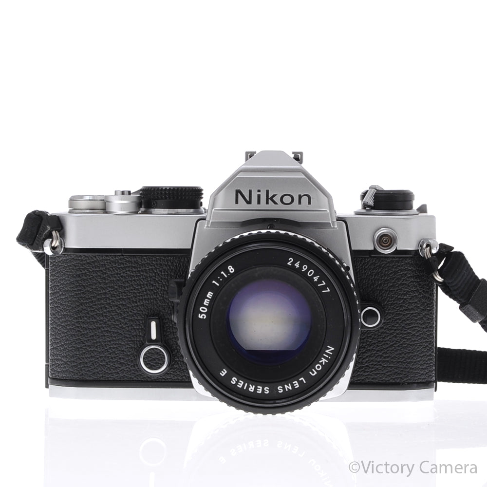 Nikon FM Chrome 35mm Film Camera w/ 50mm f1.8 AI-s Lens [EXC-] - Victory Camera