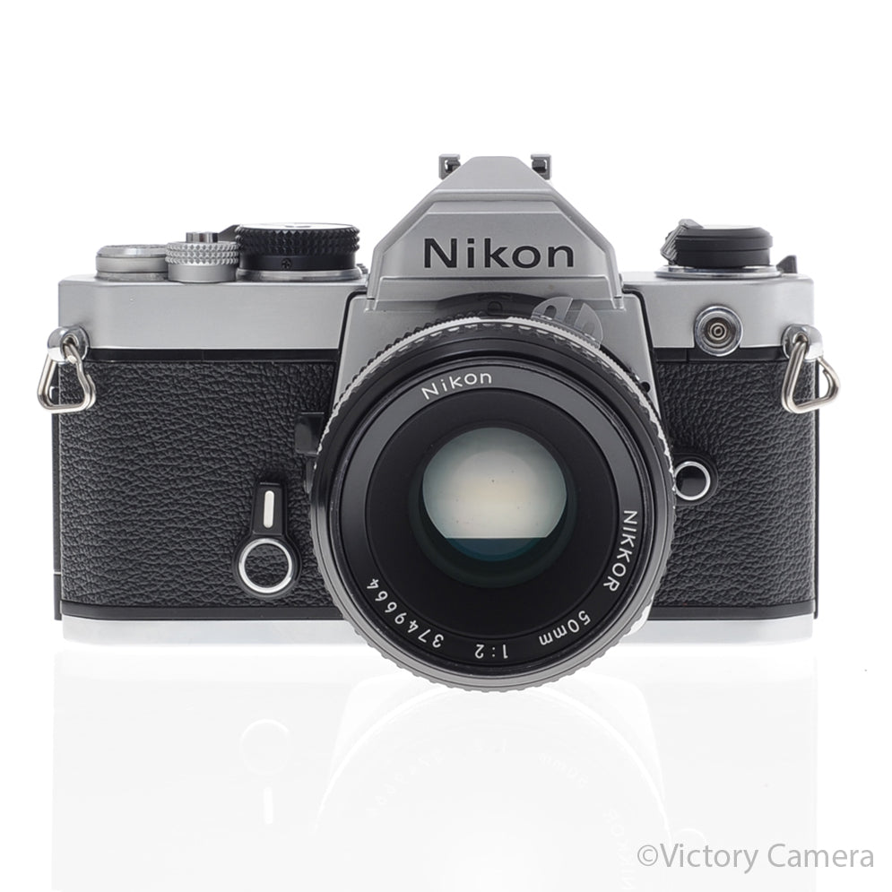 Nikon FM Chrome 35mm Film Camera w/ 50mm f2 AI Lens [EXC+] image 1