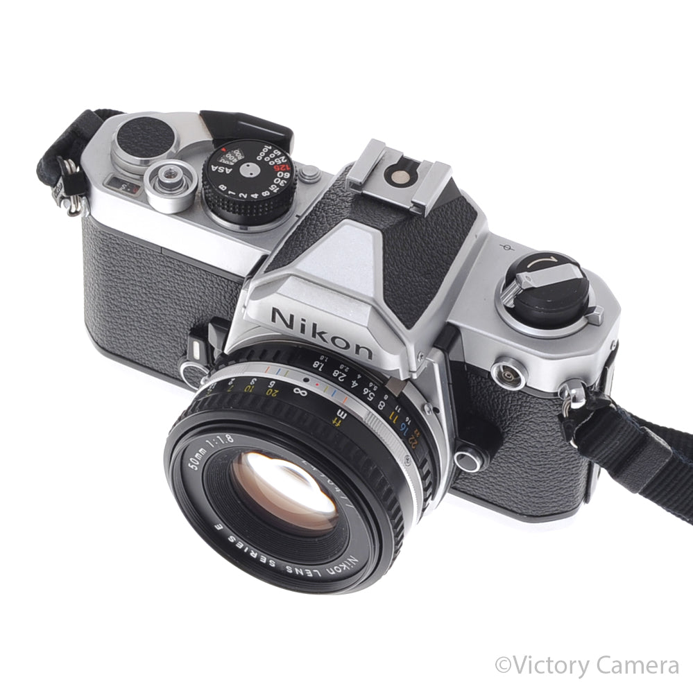 Nikon FM Chrome 35mm Film Camera w/ 50mm f1.8 AI-s Lens [EXC-] - Victory Camera