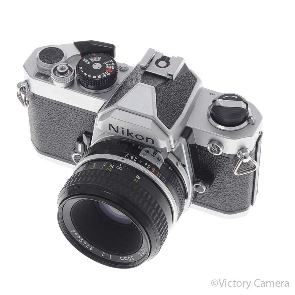 Nikon FM Chrome 35mm Film Camera w/ 50mm f2 AI Lens [EXC+] image 2
