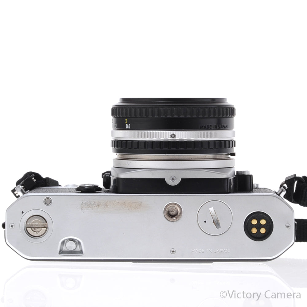 Nikon FM Chrome 35mm Film Camera w/ 50mm f1.8 AI-s Lens [EXC-] - Victory Camera