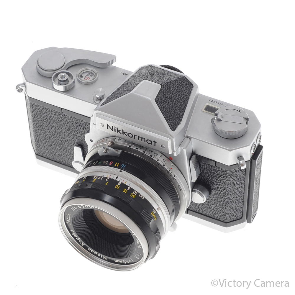 Nikon Nikkormat FT Chrome 35mm Camera w/ 50mm f2 Lens + C [EXC+] image 2