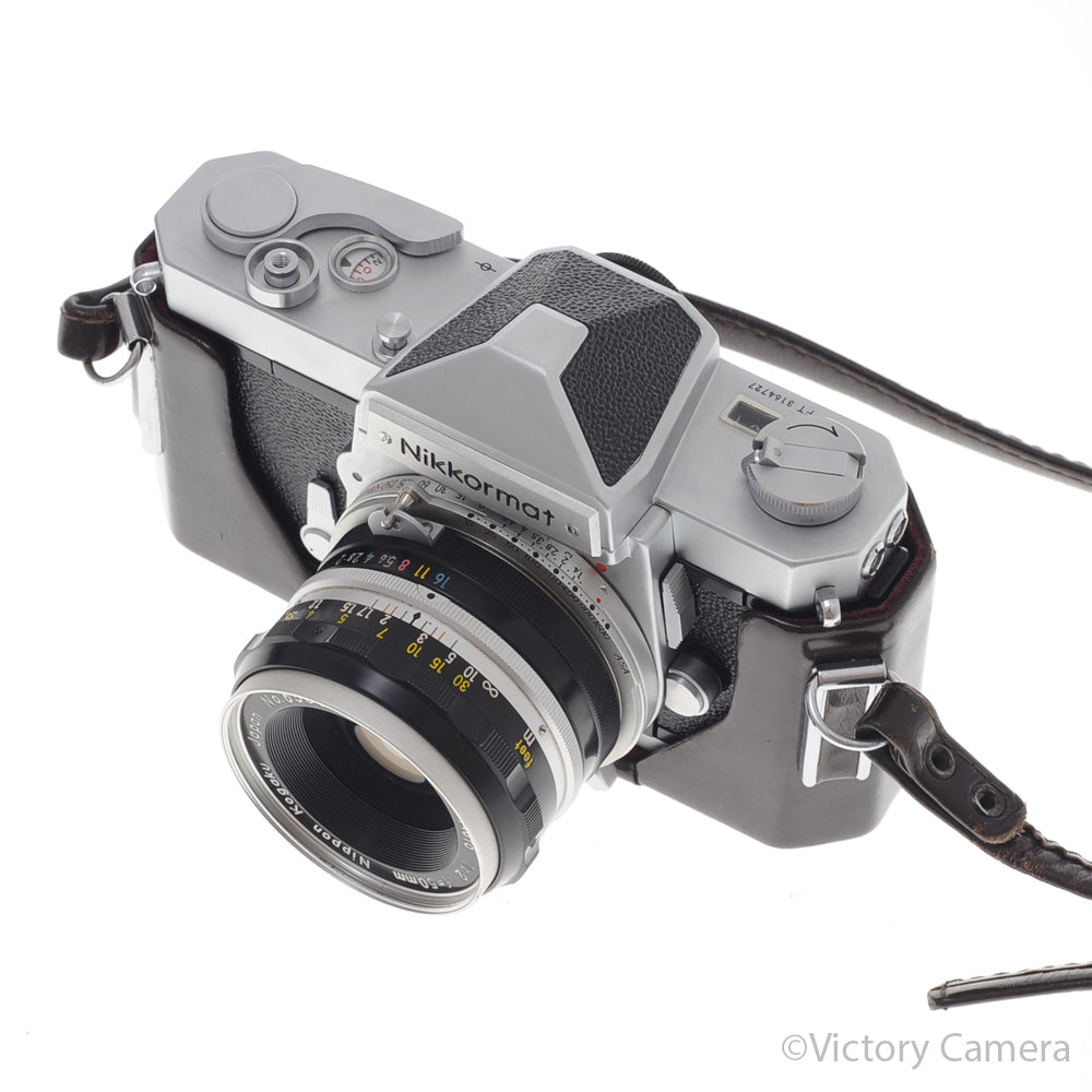 Nikon Nikkormat FT Chrome 35mm Camera w/ 50mm f2 Lens + C [EXC+] image 5