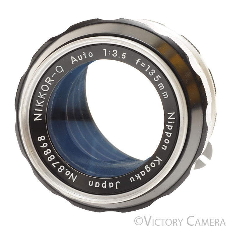 Nikor Nikkor-Q Auto 13.5cm 135mm f3.5 Non-AI Telephoto Lens -Haze- [GOOD] - Victory Camera