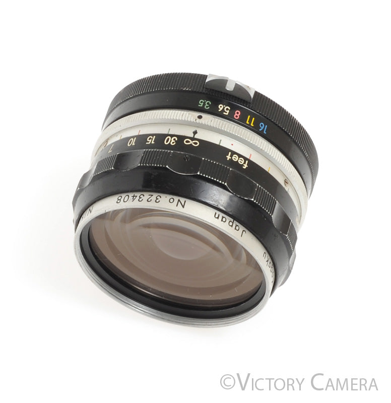 Nikon Nikkor-H 2.8cm 28mm f3.5 non-AI Manual Focus Lens -Light Marks- [Good] - Victory Camera