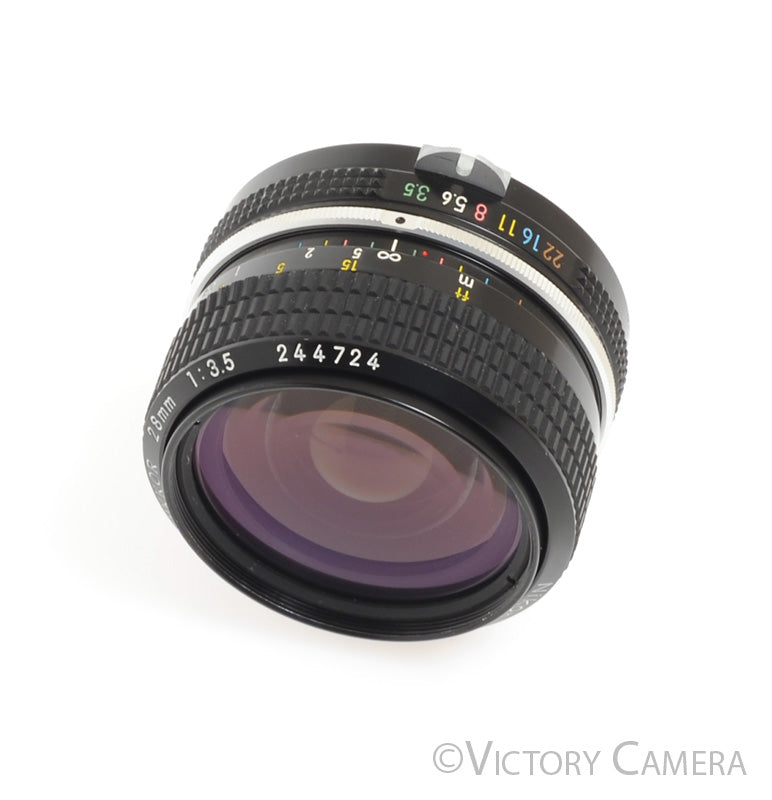 Nikon Nikkor 28mm f3.5 Late Non-AI Wide Angle Prime Lens [EXC+] - Victory Camera