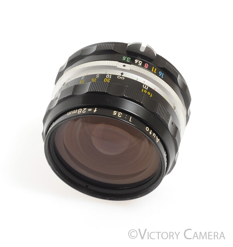 Nikon Nikkor-H 28mm f3.5 Non-AI Manual Focus Wide Angle Lens -Clean in Bubble- [EXC+] - Victory Camera