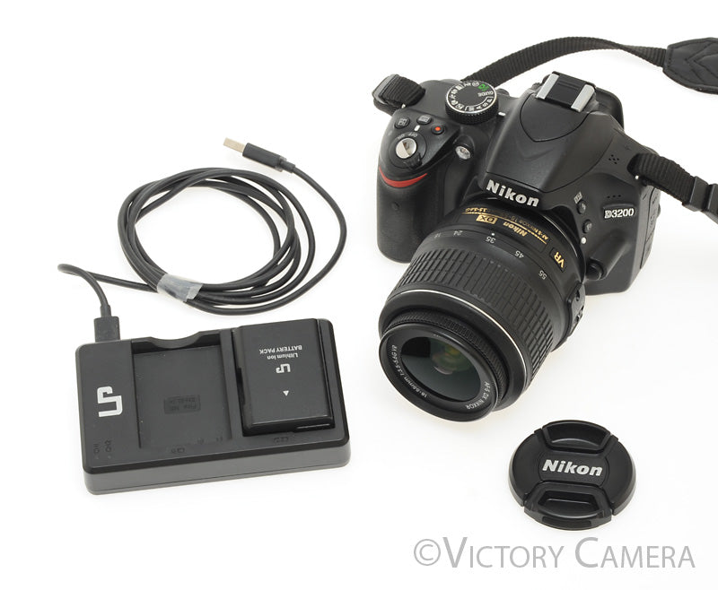 Nikon D3200 Digital SLR Camera Body w/ 18-55mm AF-S Lens ~2700 Shots [EXC+] - Victory Camera