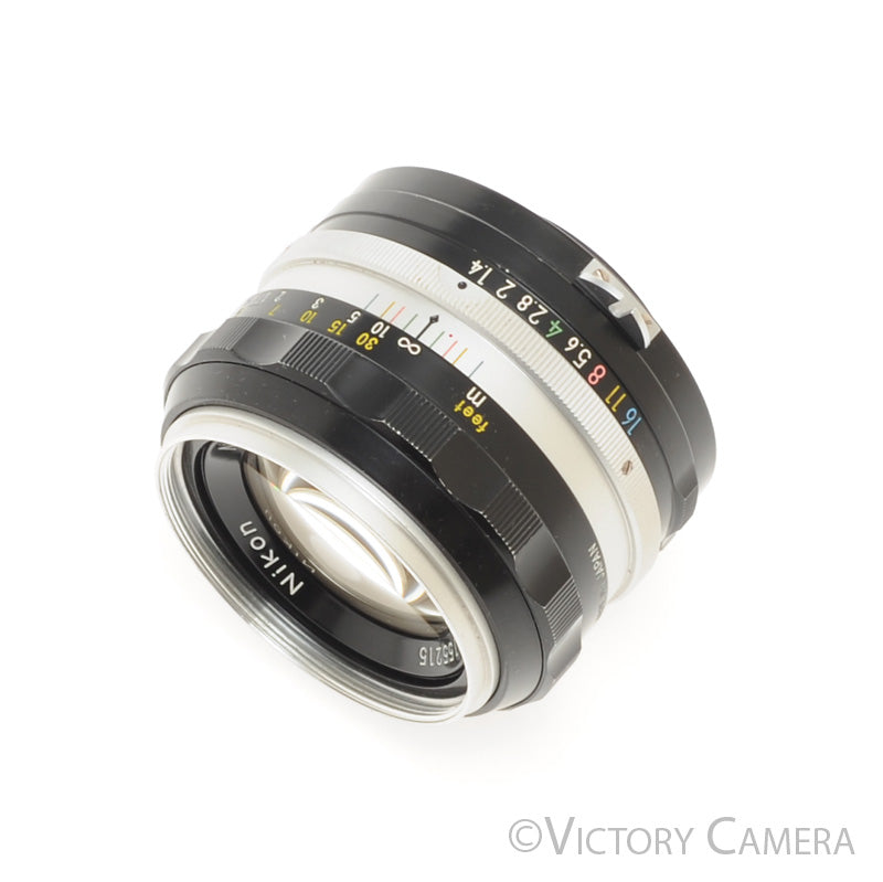 Nikon Nikkor-S 50mm f1.4 Non-Ai Manual Focus Lens w/ Shade + Case [EXC+] - Victory Camera