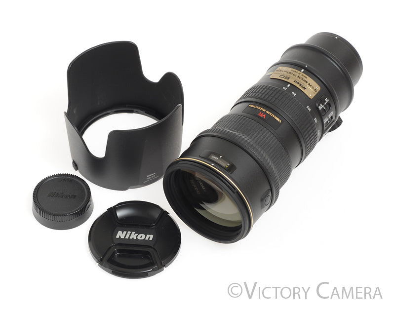 Nikon AF-S Nikkor 70-200mm f2.8 G ED VR Telephoto Zoom Lens -Clean w/ Shade- - Victory Camera
